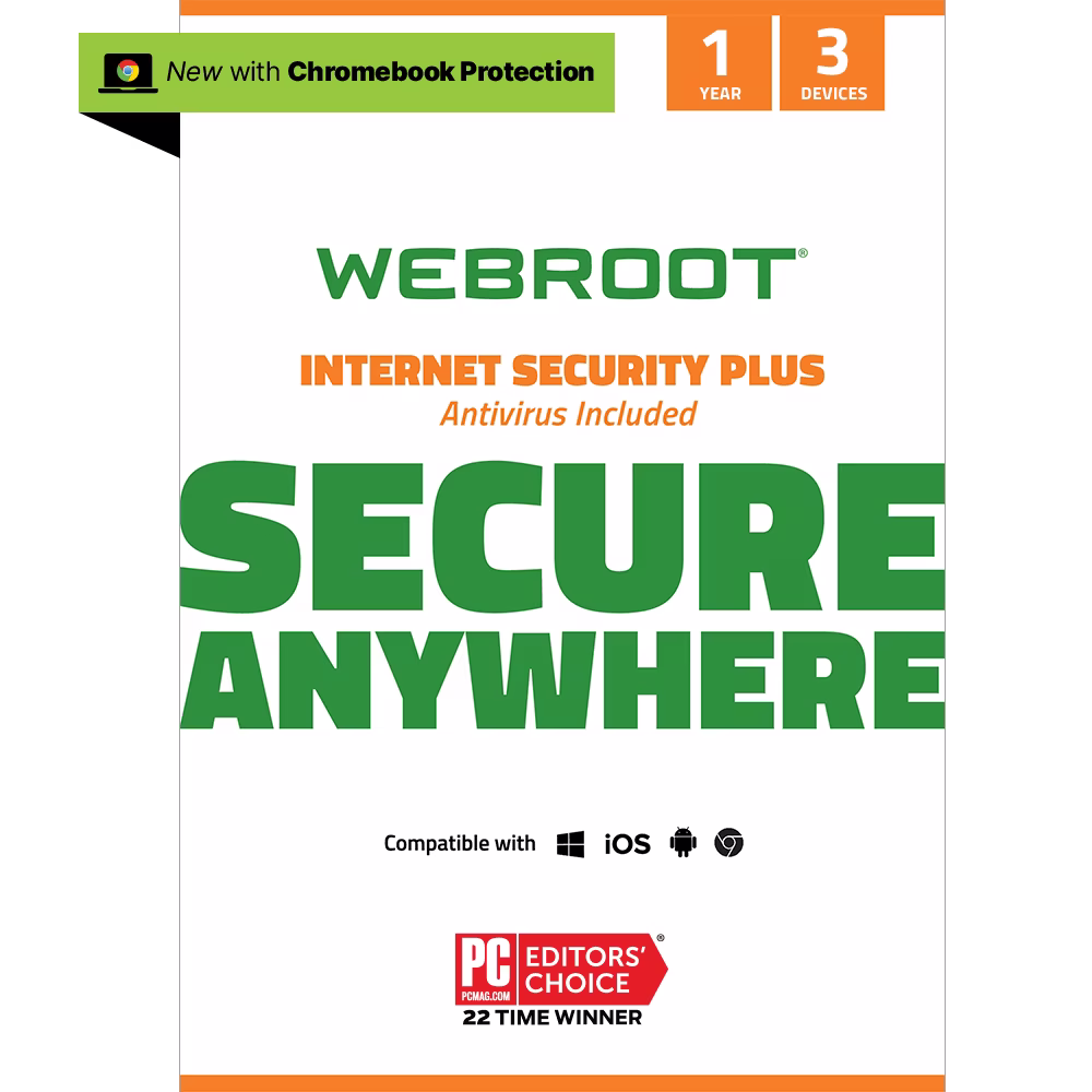 Webroot Internet Security Plus with Antivirus Protection for 3 Devices
