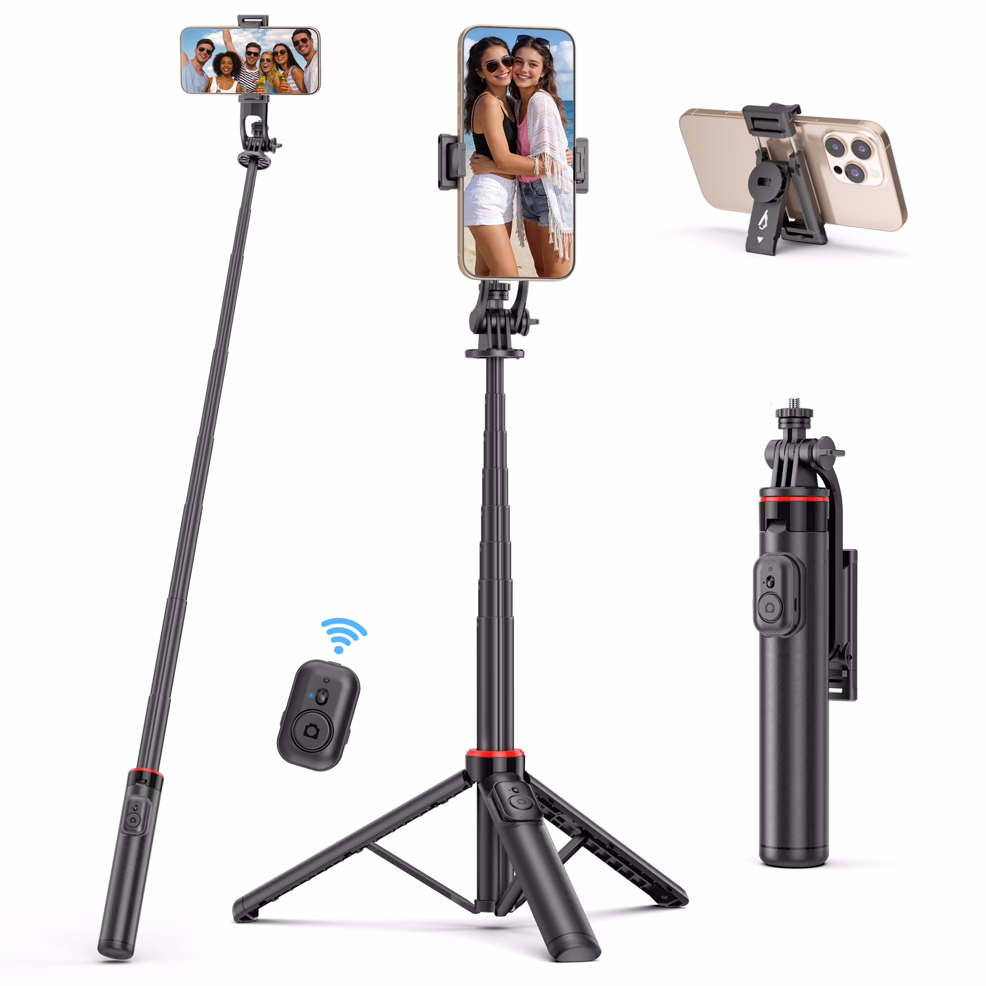 SelfieShow Selfie Stick, 52‘’ Extendable Phone Tripod Stand